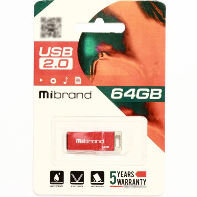 Flash Mibrand USB 2.0 Chameleon 64Gb Red (MI2.0/CH64U6R) - зображення 1