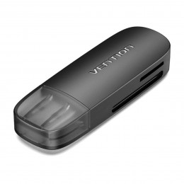 Картрідер Vention 2-in-1 USB 3.0 A Card Reader(SD+TF) Black Single Drive Letter (CLFB0)