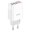Мережевий зарядний пристрий HOCO C93A 3-портовое зарядное устройство для цифрового дисплея Easy charge Белый (6931474760593)