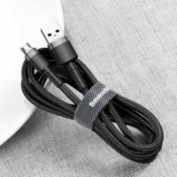 Кабель Baseus Cafule Cable USB For Micro 1.5A 2m Gray+Black (Колір Темно-серый) - фото № 7