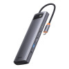 USB-хаб Baseus Metal Gleam Series 12-in-1 Multifunctional Type-C HUB Docking Station Gray (Gray)- № 6