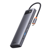 USB-хаб Baseus Metal Gleam Series 12-in-1 Multifunctional Type-C HUB Docking Station Gray (Колір Gray) - фото № 6