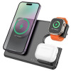 Бездротовий зарядний пристрій HOCO CQ1 Geek folding 3-in-1 magnetic wireless fast charger(for iWatch) Black (Черный)- № 5