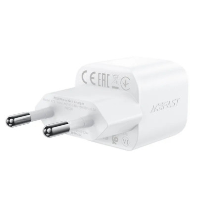 Мережевий зарядний пристрій ACEFAST A73 mini PD20W GaN single USB-C charger set (C3-03) White - изображение 3