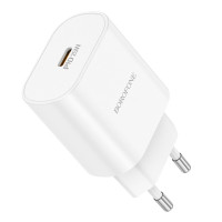 Мережевий зарядний пристрій BOROFONE BA82A Platinum single port PD25W charger(EU) White (Цвет Белый) - фото № 2