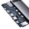 USB-хаб Baseus Metal Gleam Series 12-in-1 Multifunctional Type-C HUB Docking Station Gray (Gray)- № 7