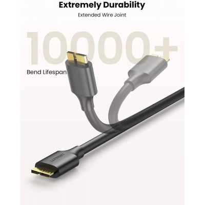 Кабель UGREEN US130 USB 3.0 A Male to Micro USB 3.0 Male Cable 2m (Black)(UGR-10843) - зображення 3