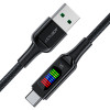 Кабель ACEFAST C7-04 USB to Type-C 3A, 1.2m, nylon, zinc connectors, LED, Black (Черный)- № 2