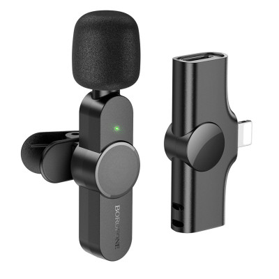 Мікрофон-петличка BOROFONE BFK12 Trophy lavalier wireless digital microphone iP Black - изображение 1
