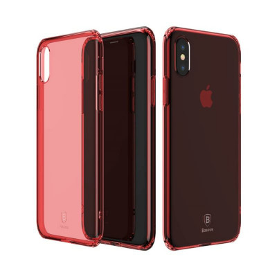 Панель Baseus Simple Series Case For iPhone X Transparent Red - зображення 2