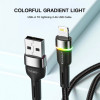 Кабель Essager Colorful LED USB Cable Fast Charging 2.4A USB-A to Lightning 1m black (EXCL-XCD01) (Черный)- № 4