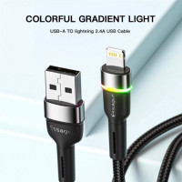 Кабель Essager Colorful LED USB Cable Fast Charging 2.4A USB-A to Lightning 1m black (EXCL-XCD01) (Цвет Черный) - фото № 4