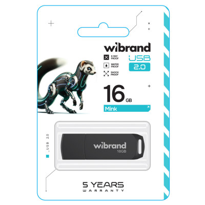 Flash Wibrand USB 2.0 Mink 16Gb Black - зображення 2
