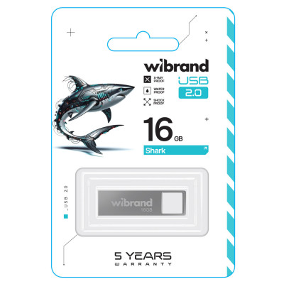 Flash Wibrand USB 2.0 Shark 16Gb Silver - зображення 2
