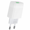 Мережевий зарядний пристрій HOCO C72Q Glorious single port QC3.0 charger 18W White - зображення 2