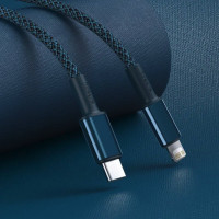 Кабель Baseus High Density Braided Fast Charging Data Cable Type-C to iP PD 20W 1m Blue (Колір Синий) - фото № 7