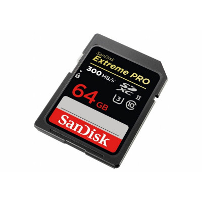 SDXC (UHS-II U3) SanDisk Extreme Pro 64Gb class 10 V90 (R300MB/s, W260MB/s) - изображение 2