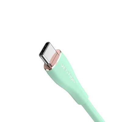 Кабель Vention USB 2.0 C Male to C Male 5A Кабель 2M Светло-зеленый силиконовый тип (TAWGH) - изображение 4