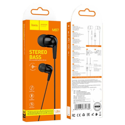 Навушники HOCO M97 Enjoy universal earphones with mic Black - изображение 5