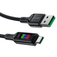 Кабель ACEFAST C7-04 USB to Type-C 3A, 1.2m, nylon, zinc connectors, LED, Black (Цвет Черный) - фото № 3