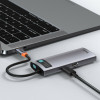 USB-хаб Baseus Metal Gleam Series 6-in-1 Multifunctional （Type-C to HDMI*1+USB3.0*3+PD*1+RJ45*1) (Gray)- № 4