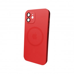 Чохол для смартфона AG Glass Matt Frame Color MagSafe Logo for Apple iPhone 12 Cola Red