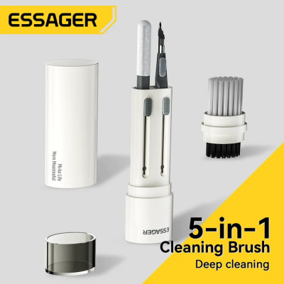 Набір для очистки девайсів ESSAGER 5 in 1 cleaning brush White and Grey - изображение 7