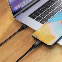 Кабель ACEFAST C7-04 USB to Type-C 3A, 1.2m, nylon, zinc connectors, LED, Black (Цвет Черный) - фото № 4