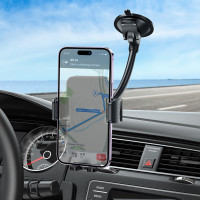 Автотримач для телефона HOCO H38 Cheetah car holder(windshield) Black (Цвет 7073) - фото № 7