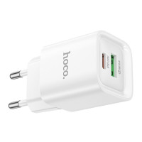 Мережевий зарядний пристрій HOCO C147A Charm PD20W+QC3.0 charger (EU) White (Колір Білий) - фото № 6