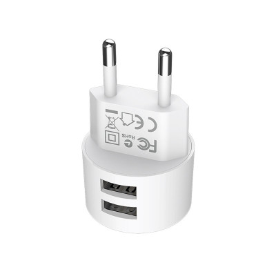 Мережевий зарядний пристрій BOROFONE BA23A Brilliant dual port charger set(Lightning) White (BA23ALW) - зображення 3