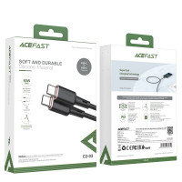 Кабель ACEFAST C2-03 Type-C to Type-C 3A, 60W, 1.2m, silicone, zinc connectors, Black (Колір Черный) - фото № 3