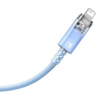 Кабель Baseus Explorer Series Fast Charging Cable with Smart Temperature Control USB to iP 2.4A 1m Blue (Колір Синий) - фото № 3
