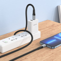 Кабель BOROFONE BX88 Solid PD silicone charging data cable for iP Black (Цвет Черный) - фото № 4