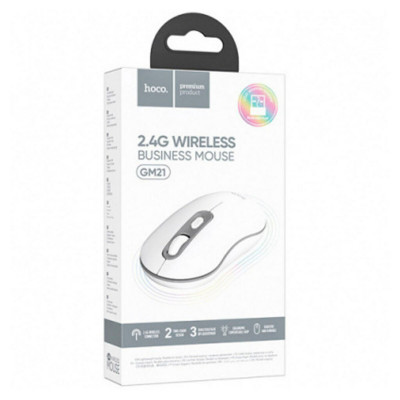 Миша Hoco GM21 Platinum 2.4G business wireless mouse White Gray - зображення 4