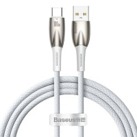 Кабель Baseus Glimmer Series Fast Charging Data Cable USB to Type-c 100W 1m White