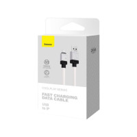 Кабель Baseus CoolPlay Series Fast Charging Cable USB to iP 2.4A 1m White (Цвет 7068) - фото № 2