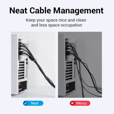 Органайзер для кабелів Vention Cable Tie 5M Black (KAABJ) - зображення 6