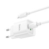 Мережевий зарядний пристрій HOCO C147A Charm PD20W+QC3.0 charger set (C to iP)(EU) White (Білий)- № 5