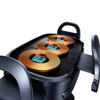 Автотримач для телефона з БЗП Baseus LightChaser Series Triple-Coil Wireless Charging Electric Car Mount Cluster Black (Цвет Черный) - фото № 5