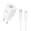 Мережевий зарядний пристрій HOCO C147A Charm PD20W+QC3.0 charger set (C to iP)(EU) White (Білий) Hoco - № 1