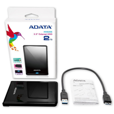 PHD External 2.5'' ADATA USB 3.2 Gen. 1 DashDrive Classic HV620S 1TB Slim Black (AHV620S-1TU31-CBK) - изображение 5
