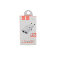 Мережевий зарядний пристрій HOCO C12 Smart dual USB charger 12W White (Колір 7068) - фото № 3