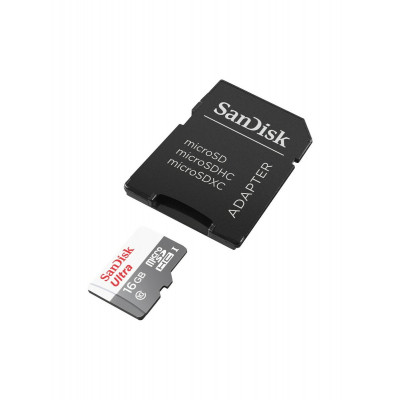 microSDHC (UHS-1) SanDisk Ultra 16Gb class 10 (48Mb/s) (adapter SD) - изображение 1