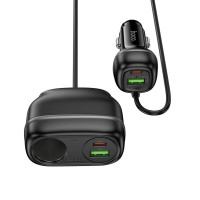 Автомобільний зарядний пристрій HOCO Z59A Rank 96W(2C2A) cigarette lighter slot car charger Black (Колір 7073) - фото № 4