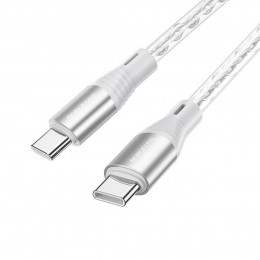 Кабель BOROFONE BX96 Ice crystal 60W silicone charging data cable Type-C to Type-C Gray