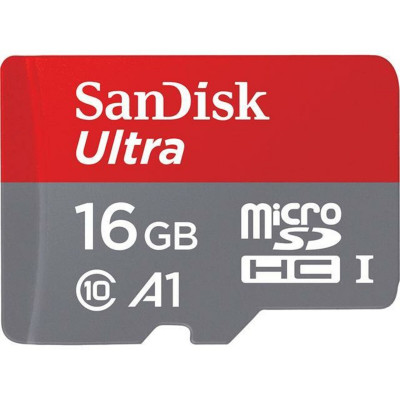 microSDHC (UHS-1) SanDisk Ultra A1 16Gb class 10  (98Mb/s, 653x) (adapter SD) - изображение 1