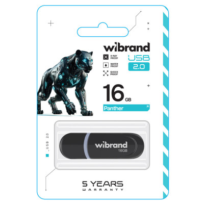 Flash Wibrand USB 2.0 Panther 16Gb Black - зображення 2