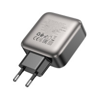 Мережевий зарядний пристрій BOROFONE BAS56A Absolute PD45W(2C1A) charger(EU) Black (Цвет 7073) - фото № 6