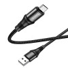 Кабель HOCO X50 USB to Micro 2.4A, 1m, nylon, aluminum connectors, Black - зображення 4